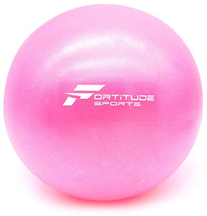Fortitude Sports Yoga Ball 25cm | Soft Mini Pilates Ball for Fitness, Core, Stability and Physical Therapy | Inflatable Mini Gym With Inflation Straw