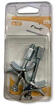 Ferrure d'assemblage pour plan de travail D35xP20mm, M6 L65mm, 2 pièces.