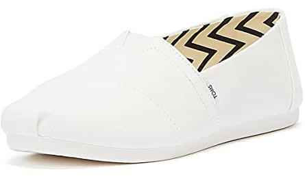 TOMS Iconic Classic Alpargata Canvas Shoes - Timeless Comfort & Versatility for Everyday Wear White
