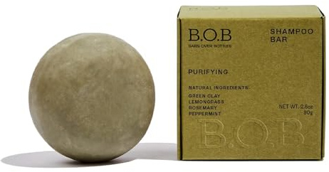Purifying Shampoo Bar for Oily Hair (6.7oz) | Green Clay & Rosemary | Vegan, Sulfate-Free, Eco-Friendly | Plastic-Free Hair Care