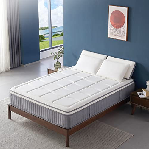 DIGLANT Twin Hybrid Madrass, 30 cm Euro Top Gel Memory Foam med fickfjädermadrass i en låda och balansstöd, Medium Feel CertiPUR-US certifierad madrass