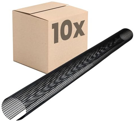 INEFA 10x Laubschutzgitter Dachrinnen Laubschutz, PVC 100-125mm, 2m, Schwarz Laubfang Dachrinnenabdeckung Dachrinnenzubehör Made in Germany