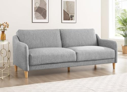 DecoInParis Canapé clic clac 3 Places en Tissu Gris Clair Marlon