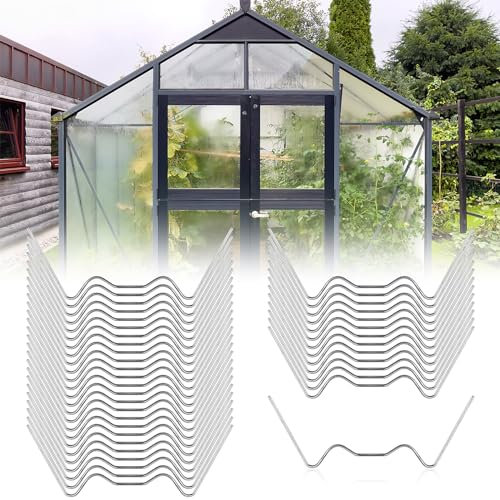 Edelstahl Gewächshaus Klammern - Sturmfest für Hohlkammerplatten, Gewächshaus Zubehör mit 100 Stück