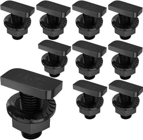 ORTAVA Hammerkopfschrauben M10 x 25, 10 Stück Hammerkopfschrauben M10 Edelstahl A2-70 mit Flanschmuttern, Gewächshaus Schrauben für PV Solar Montageschienen, Photovoltaik