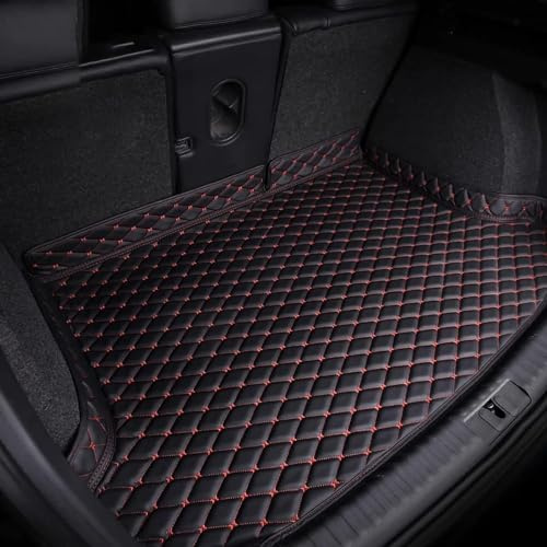 YUEDAM Tappetino per Bagagliaio Dell'auto per Renault Captur Hybrid Shuttle 2000-2023 2024, Pelle Artificiale Baule Fodera Protezione Impermeabile Antiscivolo AntiGraffio Accessori,D/Black And Red