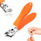 Gebogene Nagelknipser 2025, Abgeschrägter Nagelknipser, Gebogene Nagelknipser Mit Breiter Öffnung Und Spritzschutz für Erwachsene, Senioren (Orange)