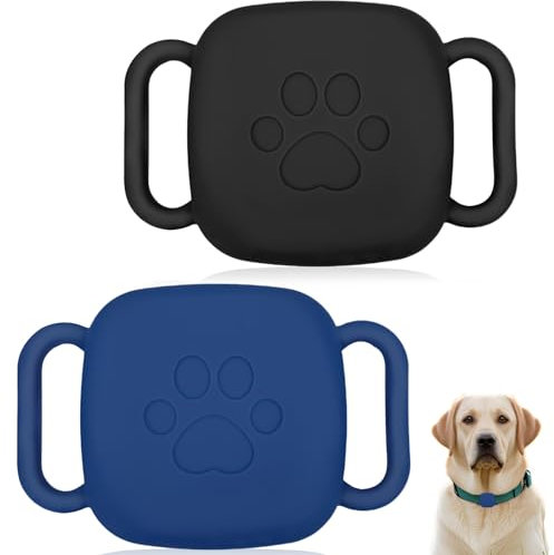2 Pcs Silicone Protective Cover for Tile Mate 2022/2024, Dog Collar Holder, Silicone Keychain for Pet, Cover for Cat Pet Necklace, Anti-Loss Soft, for Necklace
