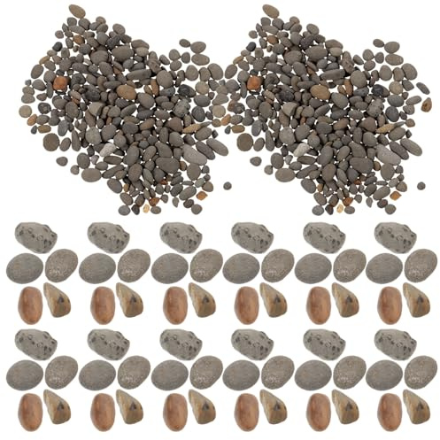 DINHEAROM 50g Bag of Natural Riverbed Decorative Stones 2-5mm for Aquarium Decor, Miniature Railway Basing, and Sand Table Scenery Craft