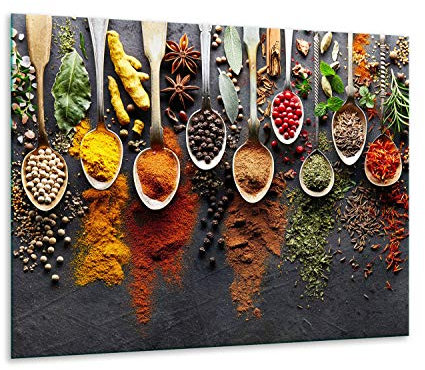 TMK ArtDeko Cache-plaque 1 pièce 60 x 52 cm – Protection anti-éclaboussures – Protection de cuisinière en verre de sécurité – Robuste, hygiénique et antidérapante – Protection pour induction