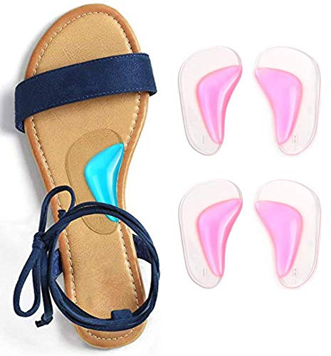 CAREOR 2 Pairs Arch Support Insoles, for Plantar Fasciitis/Fallen Arches/Heel Spurs/Metatarsal Pads/Shock Absorbers for Women and Men (Pink)