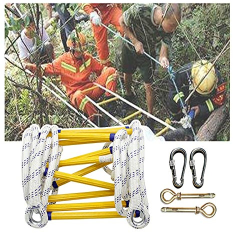 ZXCVBAS Portable Boat Ladder Rope with Hooks for Teens And Adults,Compact Rope Ladder for Home,Rope Ladder,Safety Rope Ladder,Emergency Ladders,Fire Ladders,8m/26.24ft