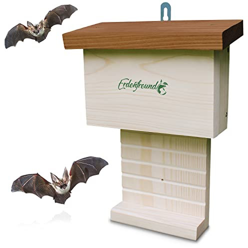ERDENFREUND® Fledermauskasten handverschraubt gehandicapte Menschen aus der Pfalz 2 cm Starkes Massivholz Schlaf-/Nistkasten artgerecht & wetterfest