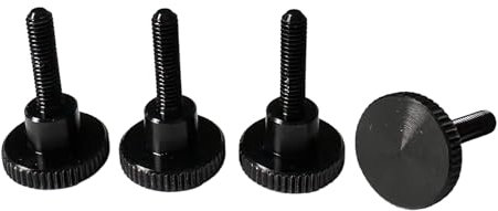 Precisiongeek Tornillos moleteados de aluminio negro, DIN 464 M4 (4 unidades, aluminio negro, M4 x 16 mm)