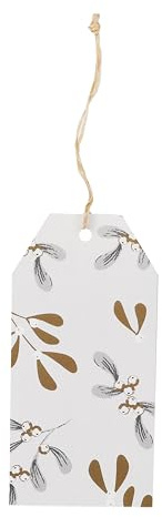 Talking Tables 8 x Gift Tags for Christmas and Birthday Kraft, 10cm x 5cm White and Gold Labels with String for Presents, DIY Crafts, Paper Thank You Tags