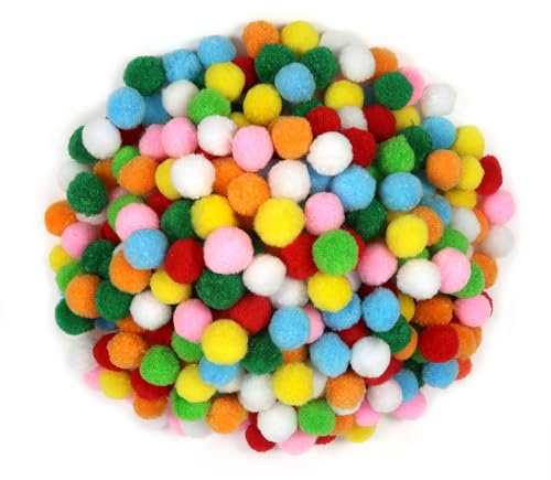 Toaob, 2000 pompon da 1 cm, set di palline di peluche colorate, per fai da te e creativi
