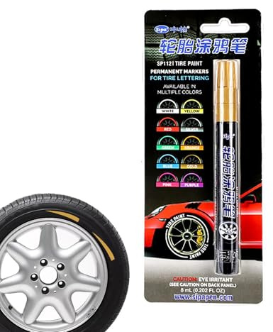 Stylo de retouche pour pneus de voiture | Stylo de marqueur de pneu étanche pour voiture | Pas de stylo de retouche d'encre pour clôtures en bois de cour, cartes de bric