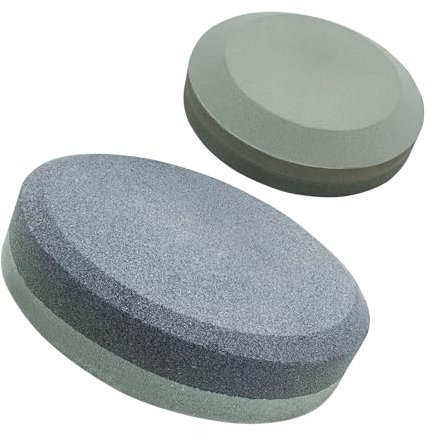 2PCS 2 in 1 Messer Schärfen 400/1000 Körnung, Doppelseitig Schleifstein Rund 8cm 10cm, Axt Schärfer Schärfer Abziehstein für Beil, Gartengeräte Messer Schärfen Schwarz Grün