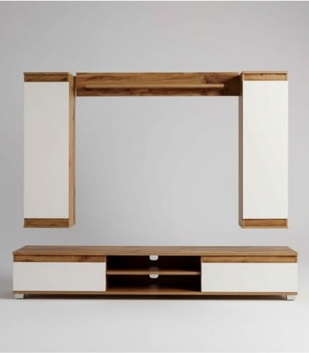 Ekilikua Home Composición Muebles salón Moderno Lusia | Conjunto de Mueble de Salón | Muebles de Salón completos | 2 Armarios, Mueble de TV y Estanteria