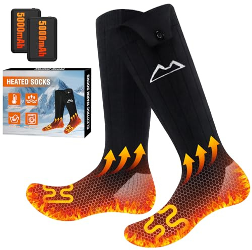 WUEAOA Heated Socks, Heated Socks for Men Women, Electric socks rechargeable for Men & Women, Machine Washable, Perfect for Hunting, Skiing, Hiking