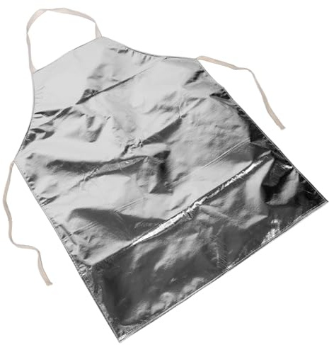 NUOBESTY Delantal Industrial De Papel De Aluminio, Aislamiento Térmico Ignífugo, Protección Para Fundición y Cocina, Talla Aproximada 95x65 Cm, Uso Laboral