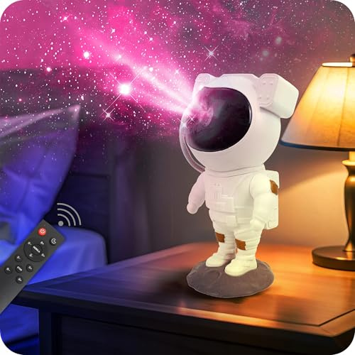 U-SMILER Proiettore astronauta cielo stellato per bambini – Proiettore astronauta con telecomando – Luce notturna per bambini 8 modalità – rotazione a 360° e timer – Decorazione per camera da letto