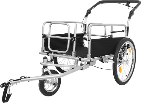 3-in-1 Bike Cargo Trailer with Hitch & E-Bike Compatible Steel Frame, 110 lbs Capacity Bicycle Wagon Trailer w/20 Wheels, Suspension, Heavy-Duty Storage Cart for Shopping, Camping & Moving