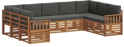 vidaXL Utomhussoffset 9 st Naturlig och Antracit