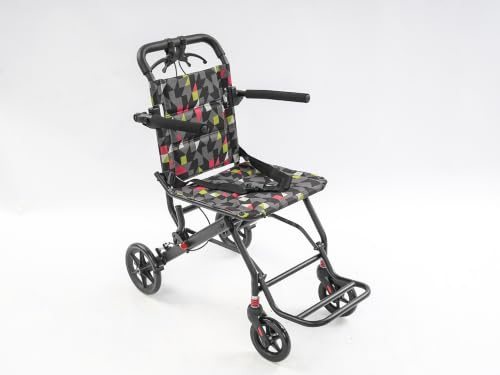 WFIETN Silla de ruedas plegable de transporte, ligera silla de ruedas de acero al carbono, silla de ruedas de viaje para adultos y personas mayores, altura entre 4,92 pies y 5,74 pies, diseño