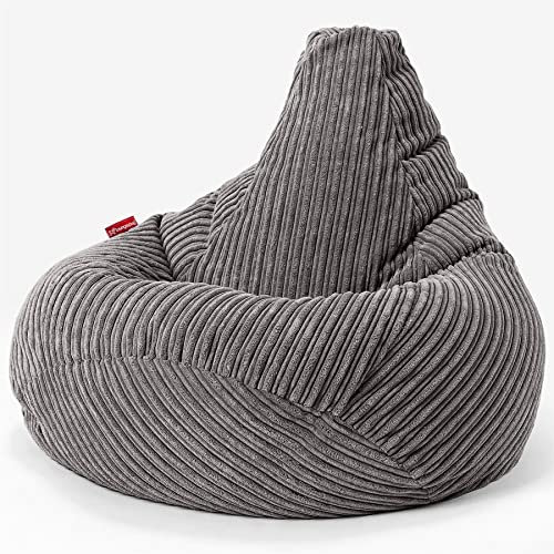 Lounge Pug, Gaming Sitzsack Sessel, Cord Schiefergrau