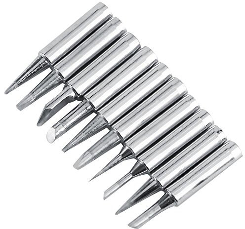 Série 900M-T Pointe de Fer à Souder en Cuivre Plaqué Nickel-Fer pour Station de Soudage Forme I, B, K, 1.2D, 1.6D, 2.4D, 3.2D, 2C, 3C, 4C (10 pcs)[Sans douille]