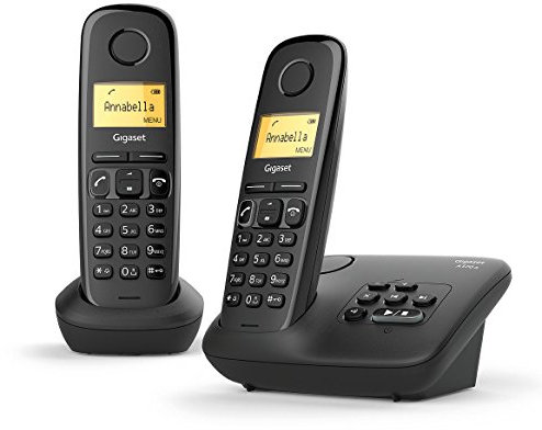 Gigaset AL170A Duo Téléphone fixe sans fil DECT/GAP Répondeur Noir [Version Française]