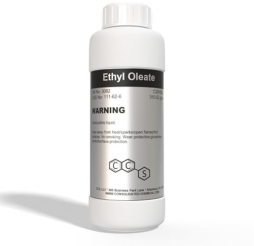 Ethyl Oleate (Fatty Acid Ester) - New Tamper-Evident Sealed Bottles 500mL (16.9 fl oz)