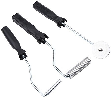Laminierwalzen Set, 3 Stück Fiberglas Laminierrolle Roller Kit Aluminiumlegierung Farbmischer Paddel Blasen Werkzeugroller für Herstellung von Glasstahl, Ausrichten und Verdichten