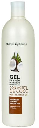 Thader Pharma Gel de Baño Nutritivo con Aceite de Coco ideal para piel seca y deshidratada, 750 ml