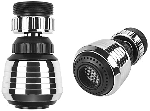 VIPMOON 2 Pièces Aérateur de Robinet, 360 Degrés Robinet Rotatif, Filtre Anti Robinet Avec 2 Modes Réglable Mousseur Robinet Economie Eau pour Cuisine Salle de Bains [Classe Énergétique A]