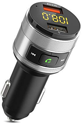 ZeaLife Bluetooth FM Transmitter für Auto QC3.0 Wireless Bluetooth Auto Radio Adapter, Musik Player FM Transmitter mit Freisprecheinrichtung und 2 USB Ladegerät, Unterstützt USB Stick
