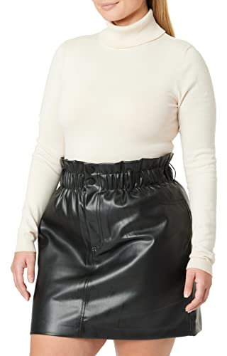 ONLY ONLMAIYA-Miri - Falda para Mujer con Aspecto de Piel, Negro, XS