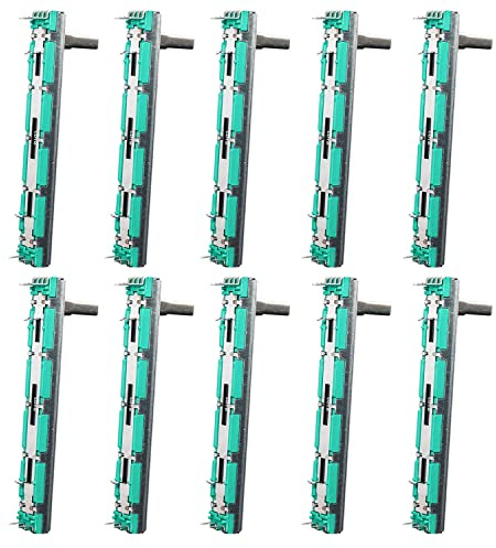 Taiss 10PCS 10K Double Linear Slide Potentiometer 75MM Volume Control Electronic Potentiometer B103-10K
