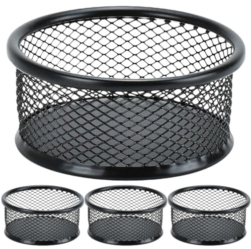 NUOBESTY Paperclip Holder Mesh Desktop Container for Office Desk Organiser Stackable Clip Storage Small Office Supplies Holder 3.5X3.5X1.6 Inches