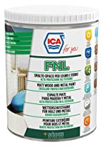 Ica For You FNL08 - Smalto Opaco all'Acqua per Legno e Ferro, Per Esterni e Interni, Alta Copertura, Giallo Svezia, 0.75 L - FNL08-0075