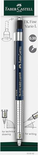 Faber-Castell 135342 - Matita meccanica TK-Fine Vario L 0,35 mm, Indaco, mina con meccanismo morbido/duro