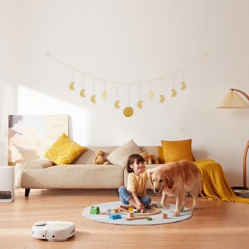 BouGPeng 130 cm Ghirlanda delle Fasi Lunari 11 Luna Oro Luna Fase Appeso Ghirlanda Metallo Decorazione Parete Luna per Decorare il Soggiorno Dell'ufficio Ornamenti Decorativi da Parete