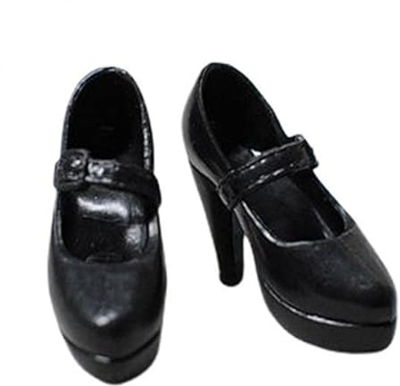 EHJRE Stylish High Heel Shoes Collection for 1/6 Dolls, Black, 2 Pcs
