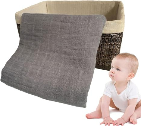Holdes Puckdecke, neutrale Puckdecke, für Babys, 100 x 100 cm, atmungsaktive Wickeldecke, zweilagig,
