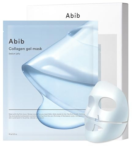 Abib Collagen Gel Mask Sedum Jelly 4 Sheets (Hydrating) I Korean Vegan Collagen, Cooling Hydrating Hyaluronic Acid Hydrogel Face Mask Skin Care