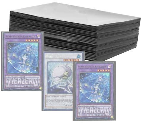 Nicola 100 Pcs Card Sleeves, 66 x 91mm, Clear Frosted, Standard for Trading, Magic, MTG, Sports, Game Cards (Black)