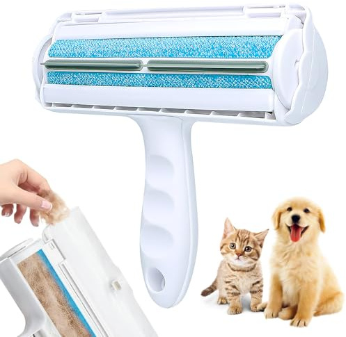 Omnikryp Quita Pelos Mascota, Reutilizable Rodillo Quitapelos Mascotas Profesional para Gatos y Perros, Recoge Pelos para Ropa, Sofá, Coche, Cama, Alfombra, Lavable