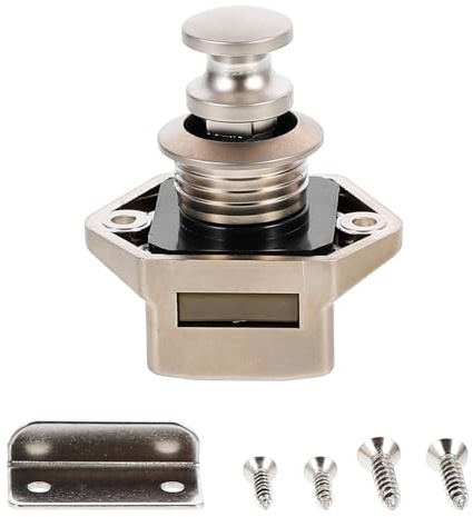 DEARMAMY Cerradura sin Llave Botón para Armarios y Cajones de Autocaravana Pestillo Resistente Color Negro Cierre Seguro para Muebles y Puertas de Vehículos Recreativos