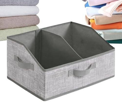 Paniers pour l'organisation – avec 3 poignées séparateurs amovibles | Paniers de rangement pour armoire, panier de rangement pour salon, salle de bain, chambre d'enfant, bureau, dortoir, armoire